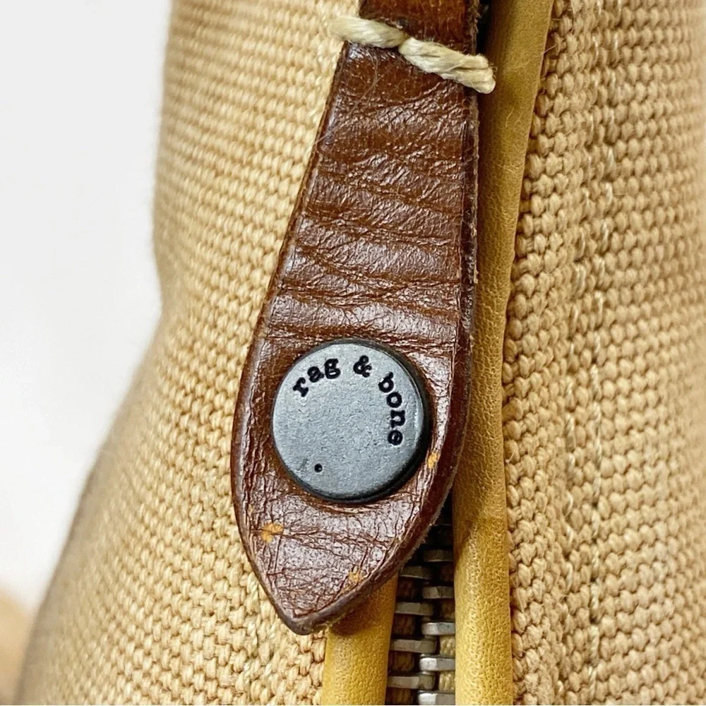 Rag & Bone Boot Bootie Newbury Classic Canvas size 9.5 Khaki Tan Beige Heels - Picture 7 of 13